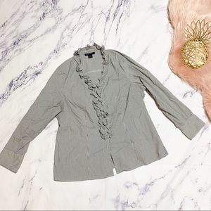 Ashley Stewart Ruffled Button Down 18W